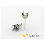 Tige chaton vissée, 4griffes, 14K, 5pts, 2.3mm, 0.12gr, Blanc  