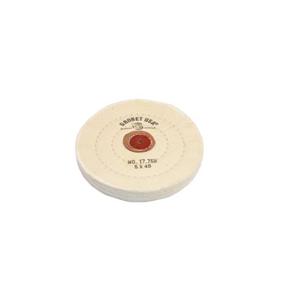 Disque a polir en mouseline, 5" x 45 Ply, Centre en cuir,