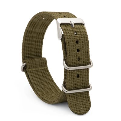 Bracelet de Nylon Style Nato 24mm, Vert Olive