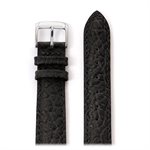 Men's Heavy Texture Buffalo Grain Watchband 18mm, Black