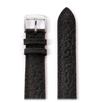 Men's Heavy Texture Buffalo Grain Watchband 20mm, Black