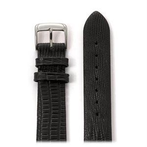 Bracelet Texture Lezard Aligator Homme 18mm, Noir