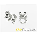 4 Prong Pendants,14KW, 25PT, 4.0mm,  White, 0.37gr