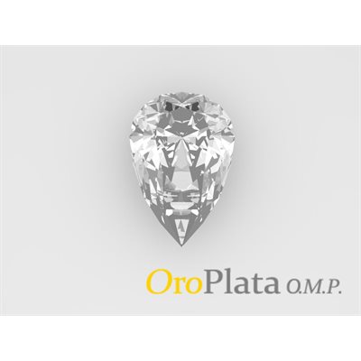 Zircon Cubic 10x8, Poire, Blanc Zircon Cubic 10x8, Poire, Blanc