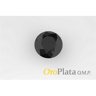 Zircon Cubic, 1.25mm, Rond, Noir