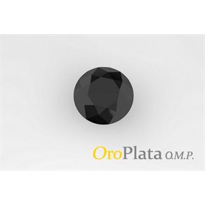 Zircon Cubic, 2.75mm, Rond, Noir