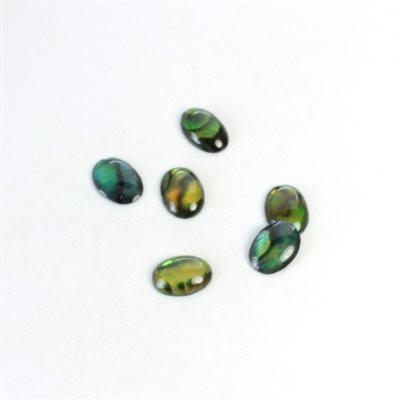 Abalone, 5x3, Ovale Cabochon, Bleu