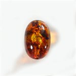 Amber, 10mmx8mm, Oval, Cabochon, Orange