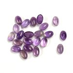 Améthyste, 6x4, Ovale Cabochon, Violet
