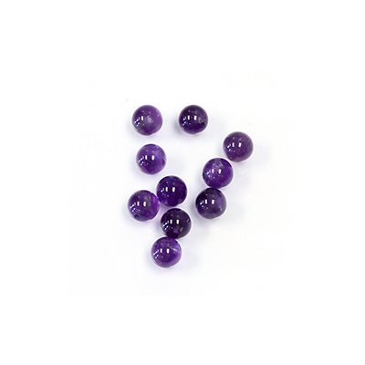 Améthyste, 8.0mm, Boule,Demi-Percée, Violet