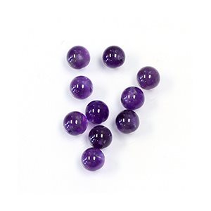 Améthyste, 8.0mm, Boule,Demi-Percée, Violet