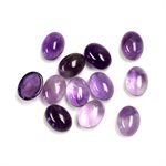 Améthyste, 8x6, Ovale Cabochon, Violet