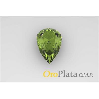Août synt. zc, 8x6, Poire, Vert Août synt. zc, 8x6, Poire, Vert