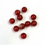 Carnelian, 4.0mm, Ball, Half Perce, Red