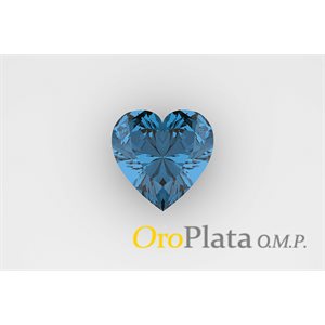 Synthetic December, 4.0mm Heart Blue