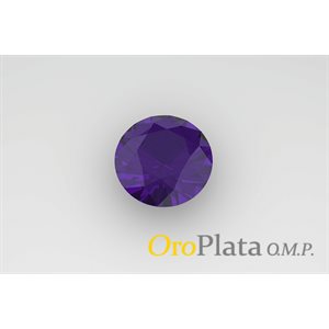 Synthetic, February, 6.5mm, Round, Purple