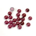 Grenat, 2.5mm, Rond, Cabochon, Rouge