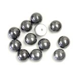 Hématite, 7.0mm, Rond, Cabochon, Noir