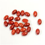 Jasper, 6mmx4mm, Oval, Cabochon, Red