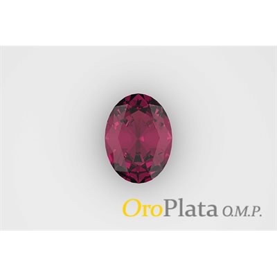 Rubis, 5x3, Ovale, Rouge