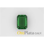 May, Cubic Zirconia, 8mmx6mm, Octagonal, Green