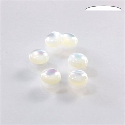 Nacre de perle, 6.0, Rond Cabochon, Blanc Nacre de perle, 6.0, Rond Cabochon, Blanc