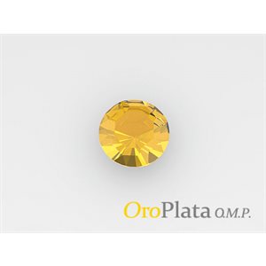 Août, Verre, 4.0mm, Rond, Cabochon, Jaune