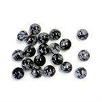 Obsidienne, Flocon de Neige, 5.0mm, Rond, Cabochon