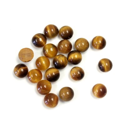 Tiger Eye, 5.0mm, Round, Cabochon, Brown