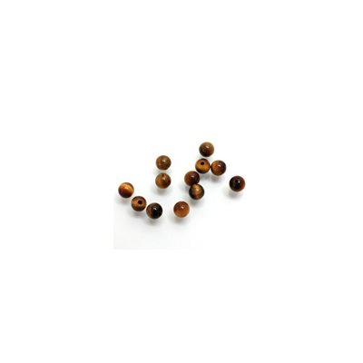 Tiger Eye, 5.0mm, Bead, Half Drilled, Brown