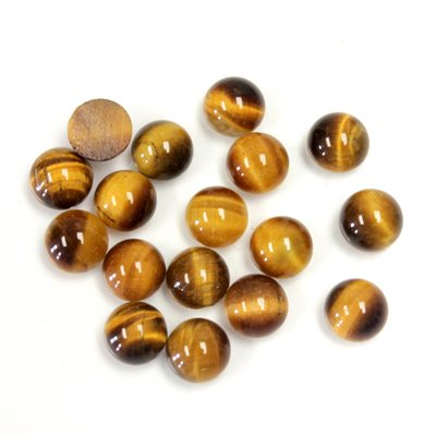 Tiger Eye, 6.0mm, Round, Cabochon, Brown