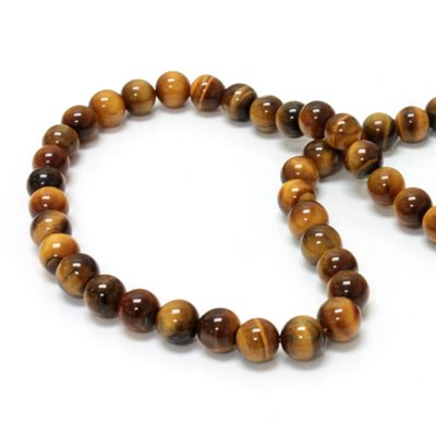 Oeil de Tigre, 6.0mm, Collier, Brun