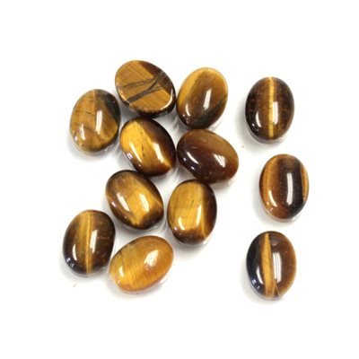 Tiger Eye, 8mmx6mm, Oval, Cabochon, Brown