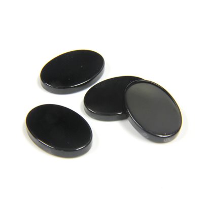 Onyx, 12mmx10mm, Ovale, Plat, Noir