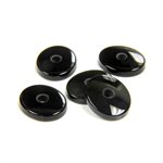 Onyx, 14mmx10mm, 1 Trou, Ovale, Plat, Noir