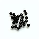 Onyx, 4.0mm, Boule, Demi-Percée, Noir
