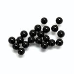 Onyx, 5.0mm, Boule, Demi-Percée, Noir