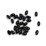 Onyx, 5mmx3mm, Ovale, Cabochon, Noir