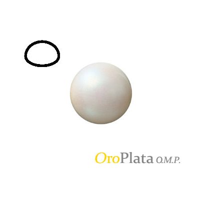 Fresh Water Pearl, 6.75, Button, Half Drilled, White