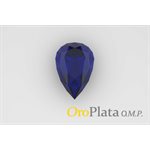 September, Synthetic, 9mmx6mm, Pear, Blue
