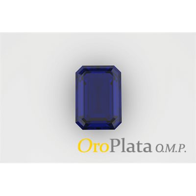 September, Synthetic, 7mmx5mm, Octagonal, Blue