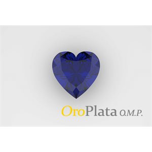 September, Synthetic, 3.0mm heart Blue