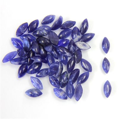 Sodalite, 6mmx3mm, Marquise, Cabochon, Bleu Sodalite, 6mmx3mm, Marquise, Cabochon, Bleu