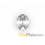 Zircon Cubic, 12x10, Ovale, Blanc