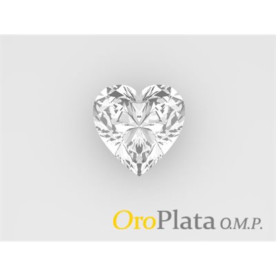 Zircon Cubic, 7.0, Coeur, Blanc Zircon Cubic, 7.0, Coeur, Blanc