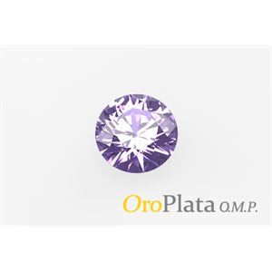 Zircon Cubic, Lavande, 4.0mm, Rond, Violet